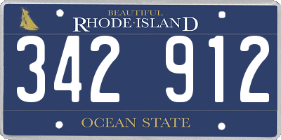 RI license plate 342912