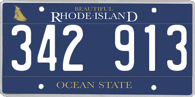 RI license plate 342913