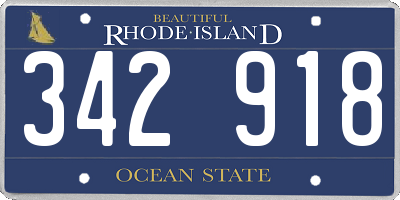 RI license plate 342918