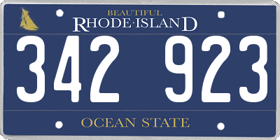 RI license plate 342923