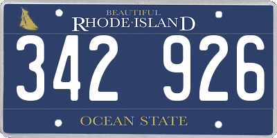 RI license plate 342926