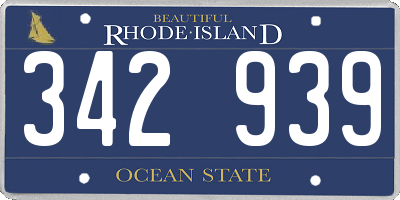 RI license plate 342939