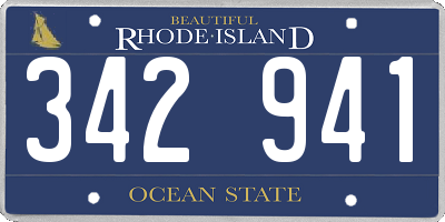 RI license plate 342941