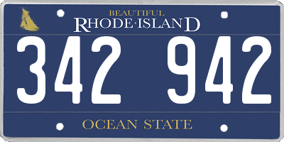 RI license plate 342942