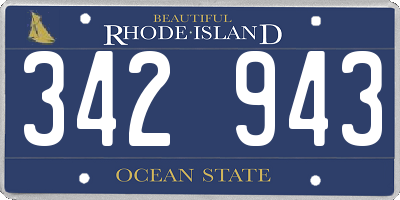 RI license plate 342943