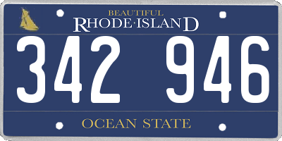 RI license plate 342946