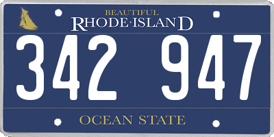 RI license plate 342947