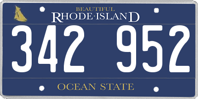 RI license plate 342952
