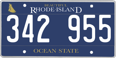 RI license plate 342955