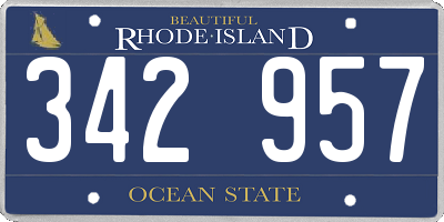RI license plate 342957