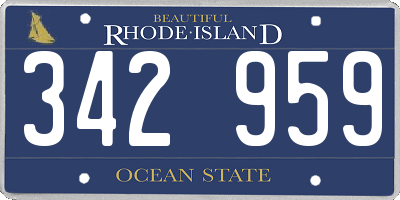 RI license plate 342959