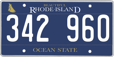 RI license plate 342960