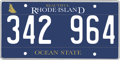 RI license plate 342964