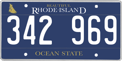RI license plate 342969