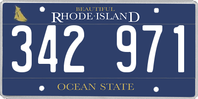 RI license plate 342971