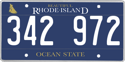 RI license plate 342972