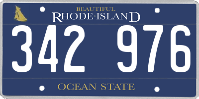 RI license plate 342976