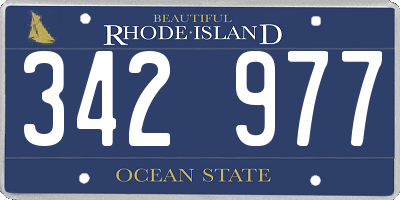 RI license plate 342977