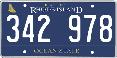 RI license plate 342978