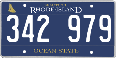 RI license plate 342979