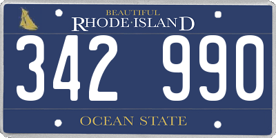 RI license plate 342990