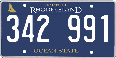 RI license plate 342991