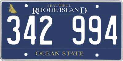 RI license plate 342994