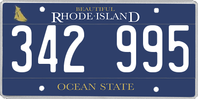 RI license plate 342995