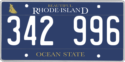 RI license plate 342996