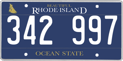 RI license plate 342997