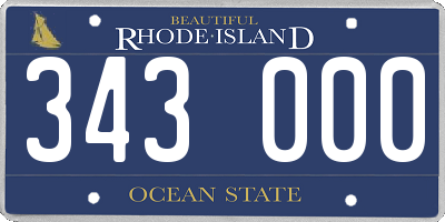 RI license plate 343000