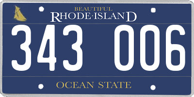 RI license plate 343006