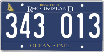 RI license plate 343013