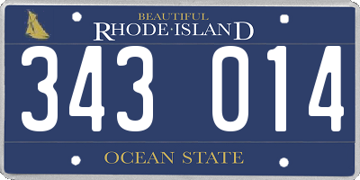 RI license plate 343014