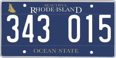 RI license plate 343015