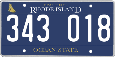 RI license plate 343018
