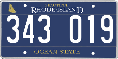 RI license plate 343019