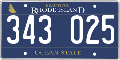 RI license plate 343025