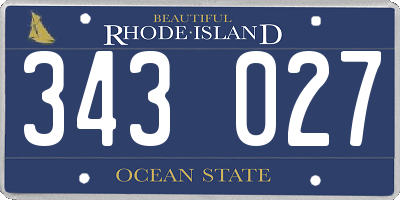 RI license plate 343027