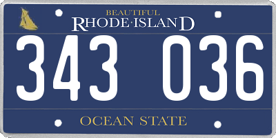 RI license plate 343036