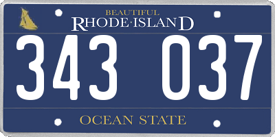 RI license plate 343037