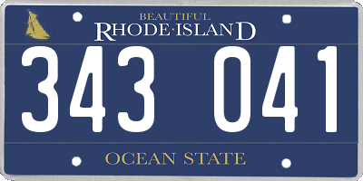 RI license plate 343041