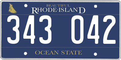 RI license plate 343042