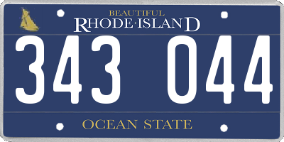 RI license plate 343044