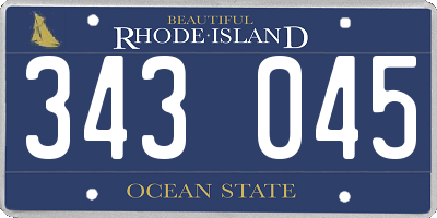 RI license plate 343045