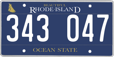 RI license plate 343047