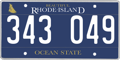 RI license plate 343049