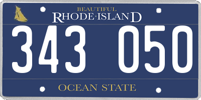 RI license plate 343050