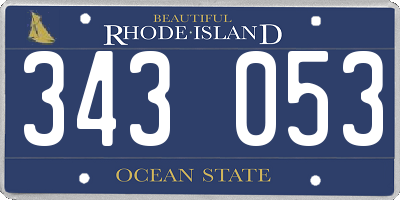 RI license plate 343053