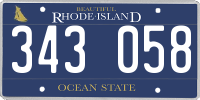 RI license plate 343058